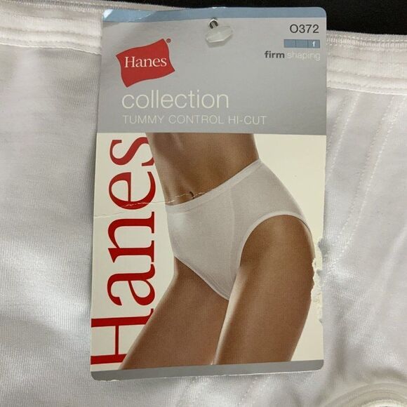 Hanes Collection High Cut Tummy Control Panties Womens 2XL White Firm Shaping - Picture 3 of 6
